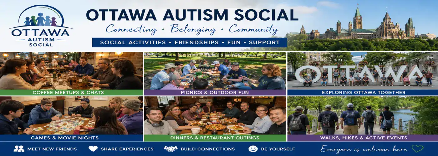 People enjoying outdoor picnic and activities at Ottawa Autism Social event.